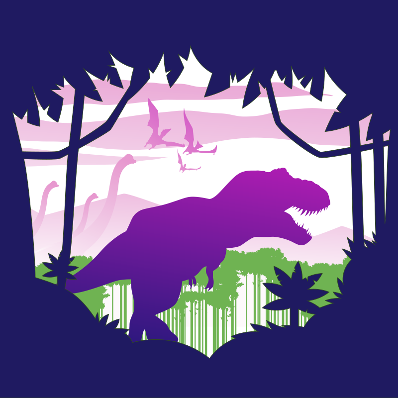 Vinyl Teppich kindlich dinosaurier-silhouette - TenStickers