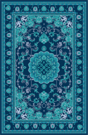Vinyl teppich mandala teal mandala eleganz - TenStickers