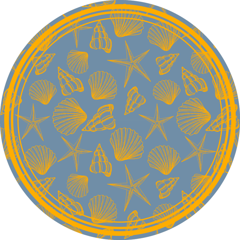 Vinyl Teppich Tiere kreis mit meeresmotiv - TenStickers