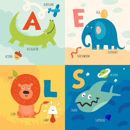 Vinyl teppich alphabet lernendes design - TenStickers