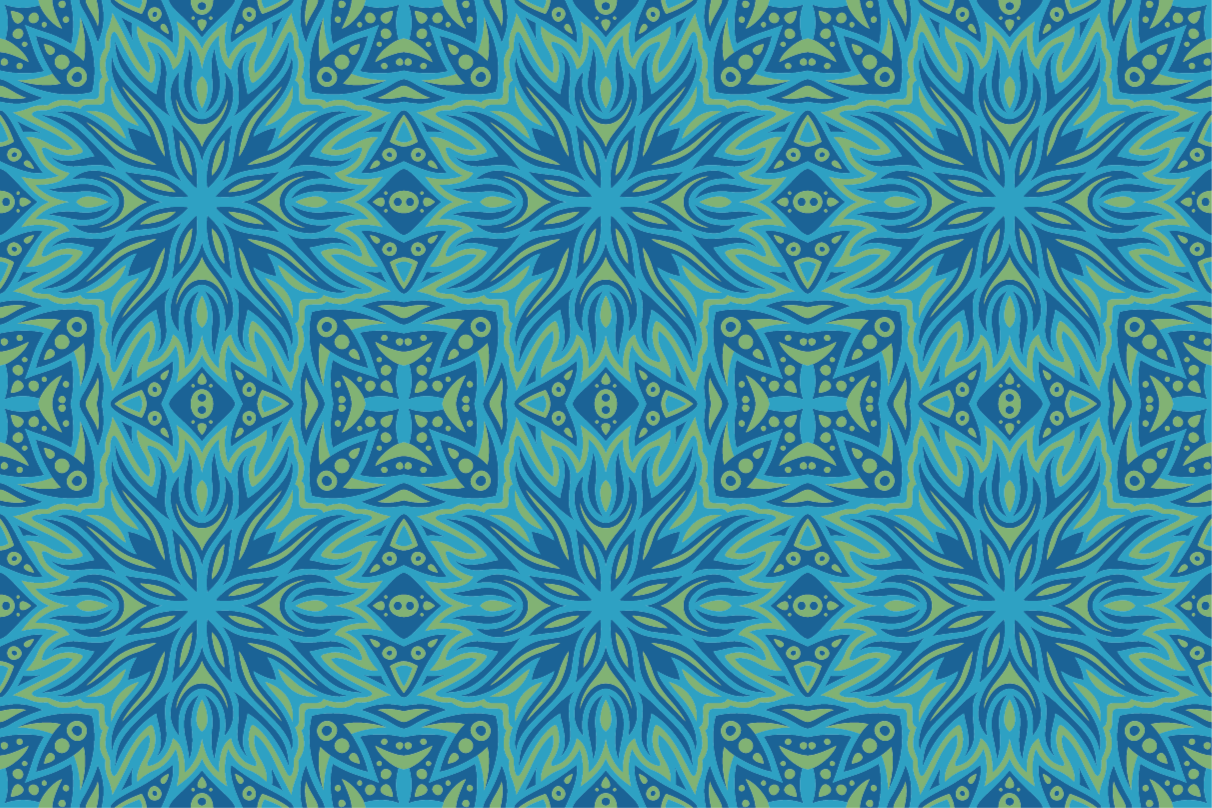 Vinyl teppich blau in blauer inspirierten symmetrie - TenStickers
