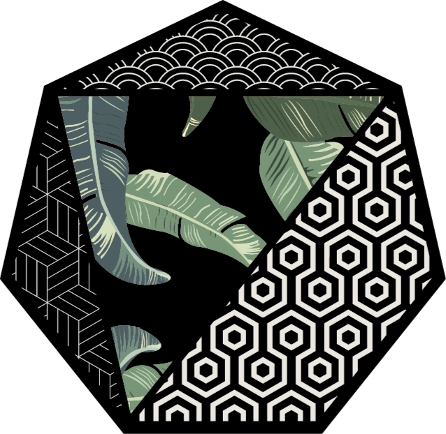 Vinyl Teppich Blumen botanisches sechseck - TenStickers