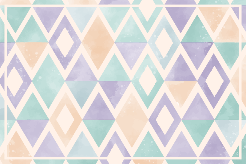 Vinyl Teppich geometrisch geometrische pastellpalette - TenStickers