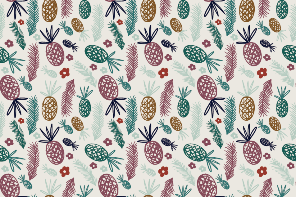 Vinyl Teppich Blumen tropisches fruchtmotiv - TenStickers