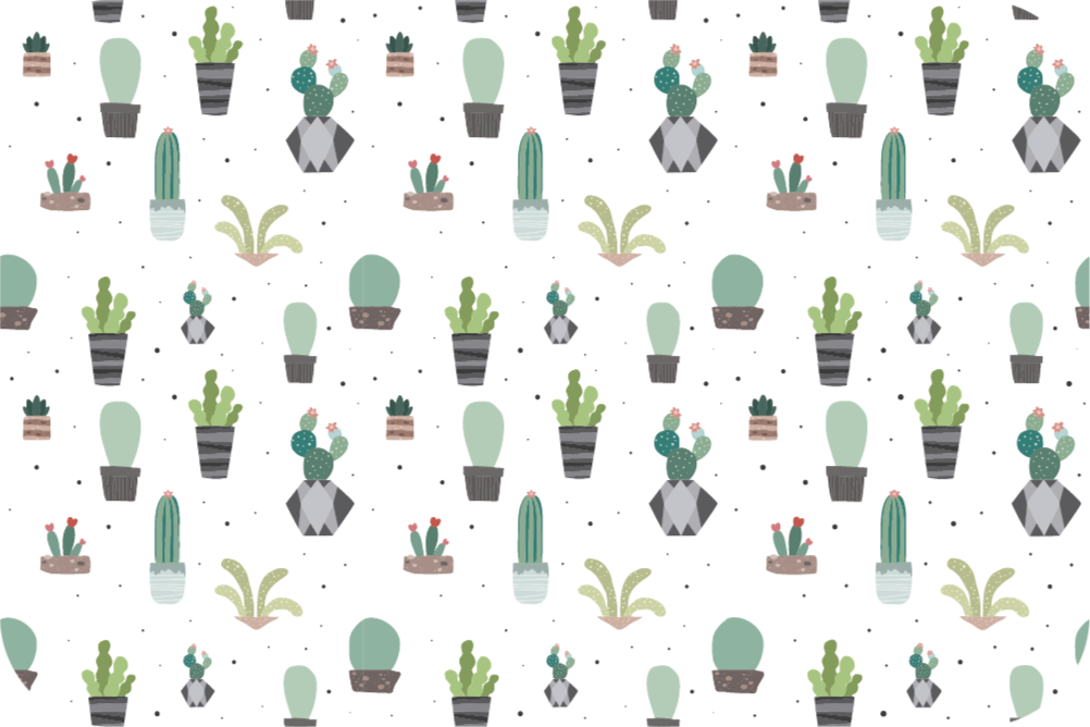 Vinyl Teppich Blumen kaktusmuster - TenStickers