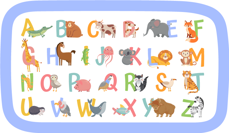 Vinyl teppich alphabet tieralphabet spiel - TenStickers