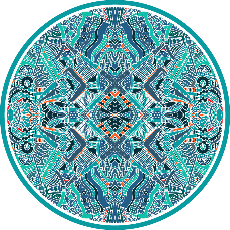 Vinyl teppich mandala kreisform - TenStickers