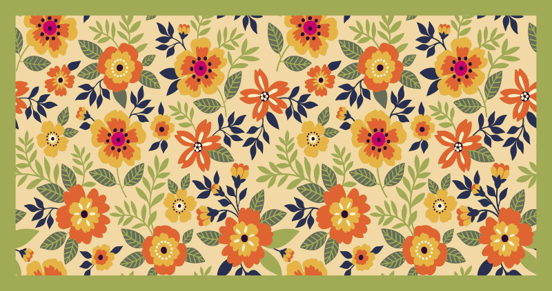 Vinyl teppich blumen mit floralen gartenmotiven - TenStickers