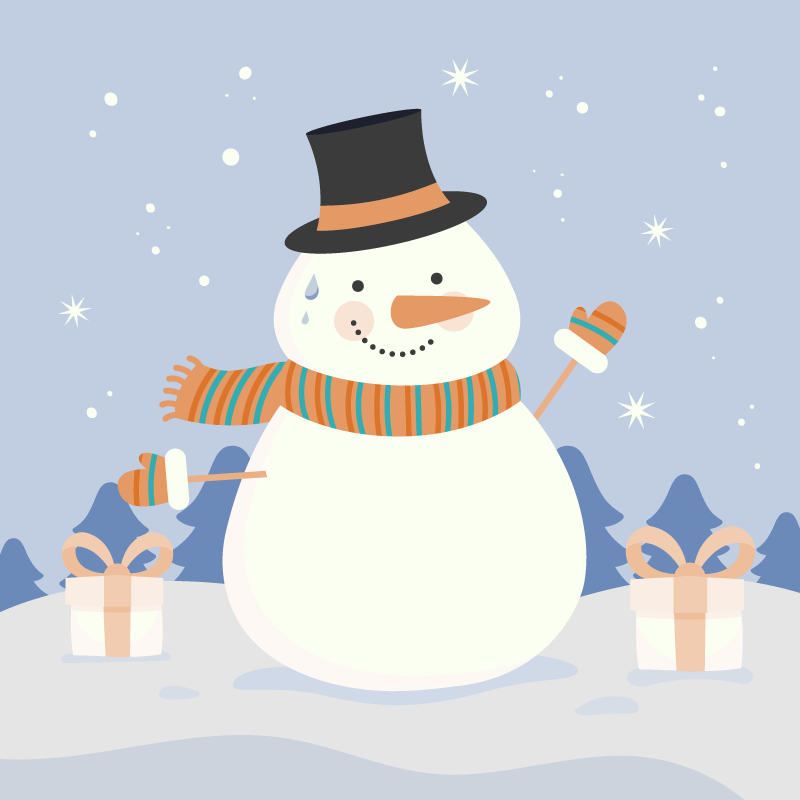 Vinyl Teppich Weihnachten schneemannfeier - TenStickers