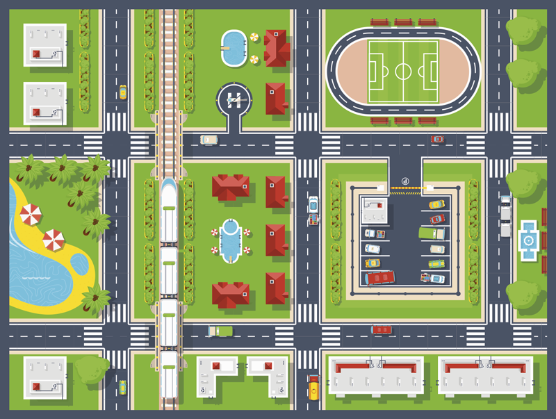 Vinyl Teppich Straßen stadt-spielmatte - TenStickers