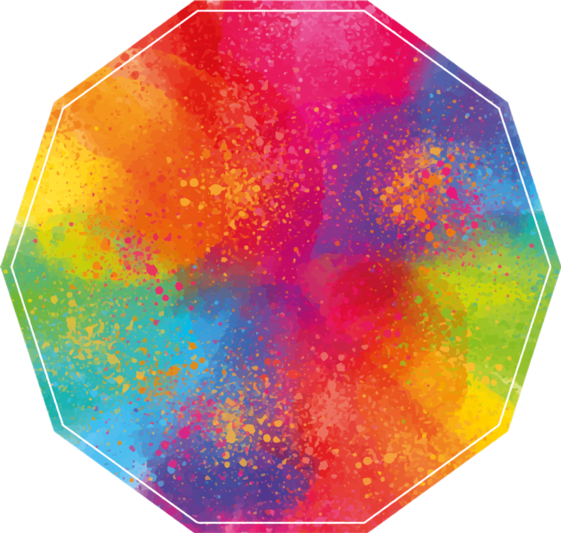 Vinyl Teppich Marmor bunt bespritztes sechseck - TenStickers