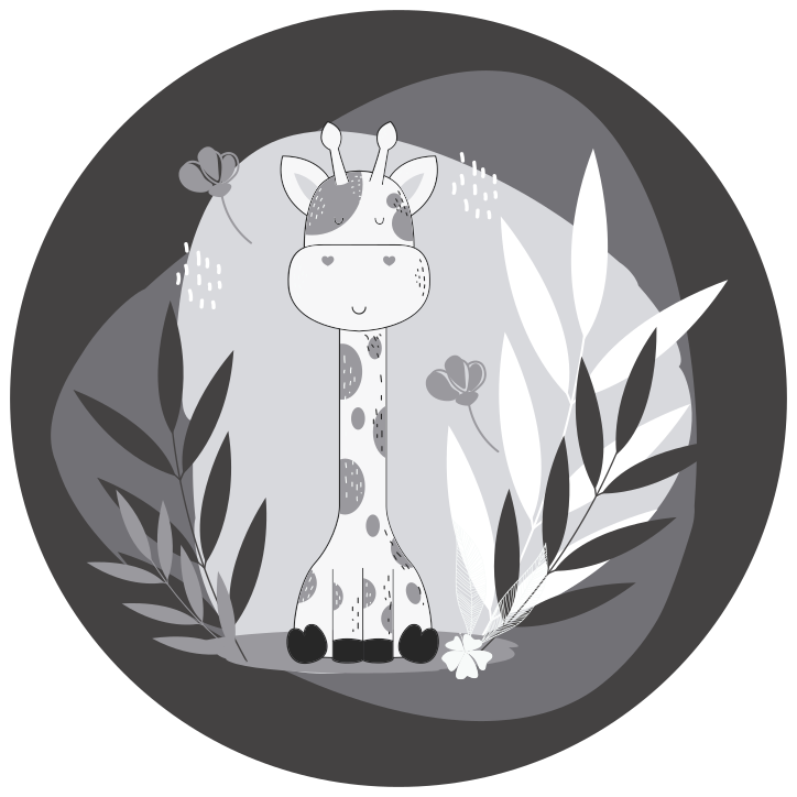 Vinyl Teppich Baby giraffen-kinderzimmerthema - TenStickers