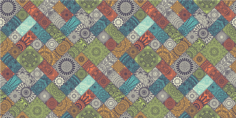 Vinyl teppich mandala patchwork weg - TenStickers