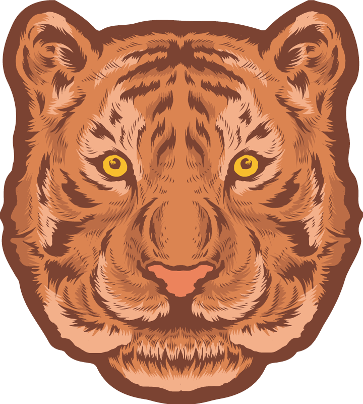 Vinyl Teppich Tiere tigergesichtsdarstellung - TenStickers