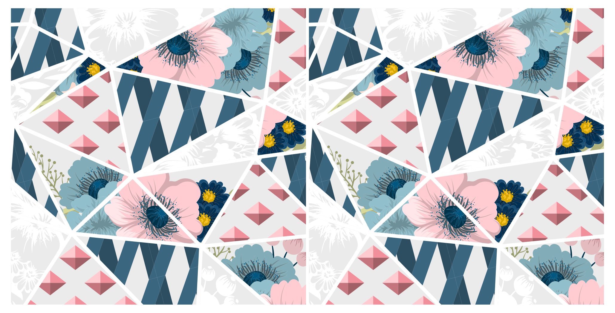 Vinyl Teppich geometrisch geometrisches blumenkaleidoskop - TenStickers