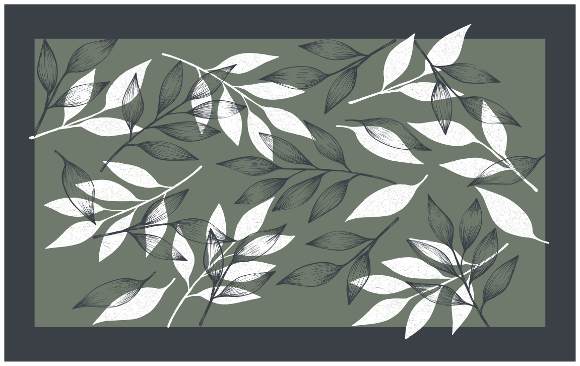 Vinyl Teppich Blumen blattiges botanisches muster - TenStickers