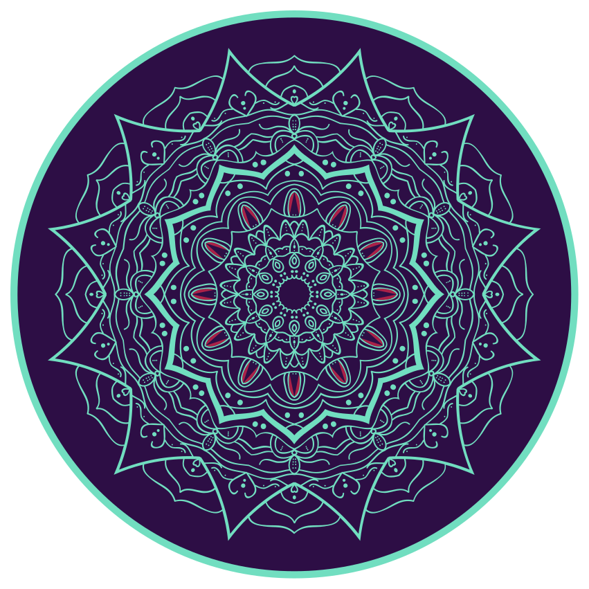 Vinyl teppich mandala im kreismuster - TenStickers