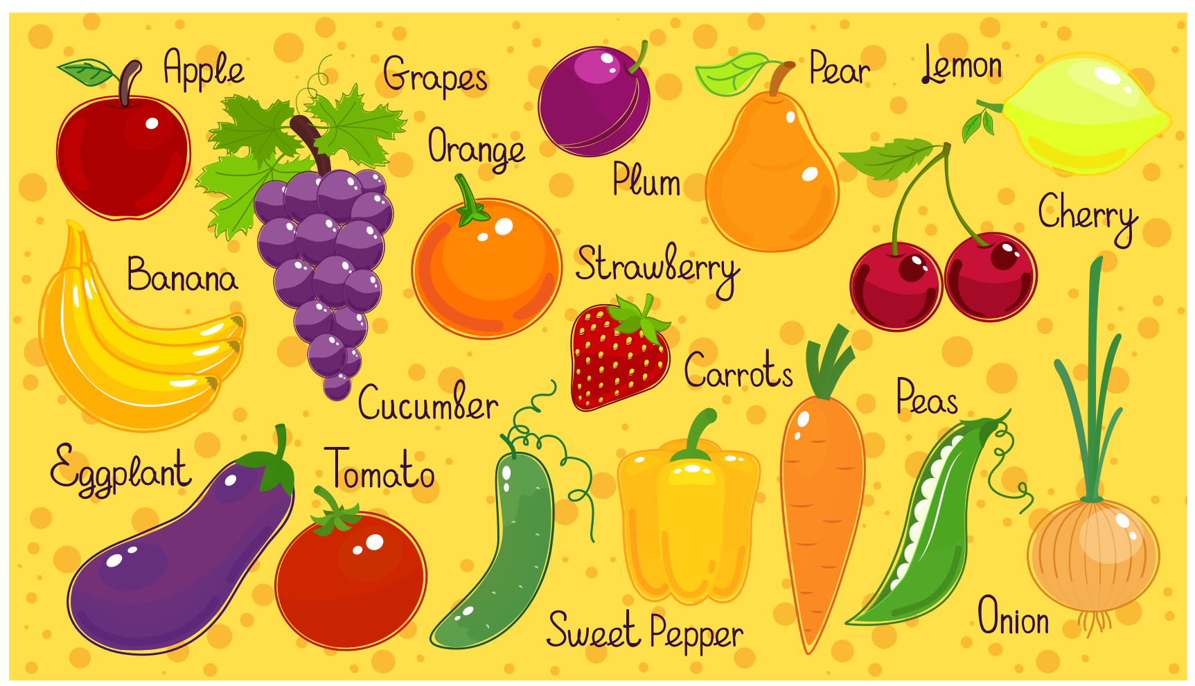 Vinyl Teppich Küche buntes obst und gemüse - TenStickers