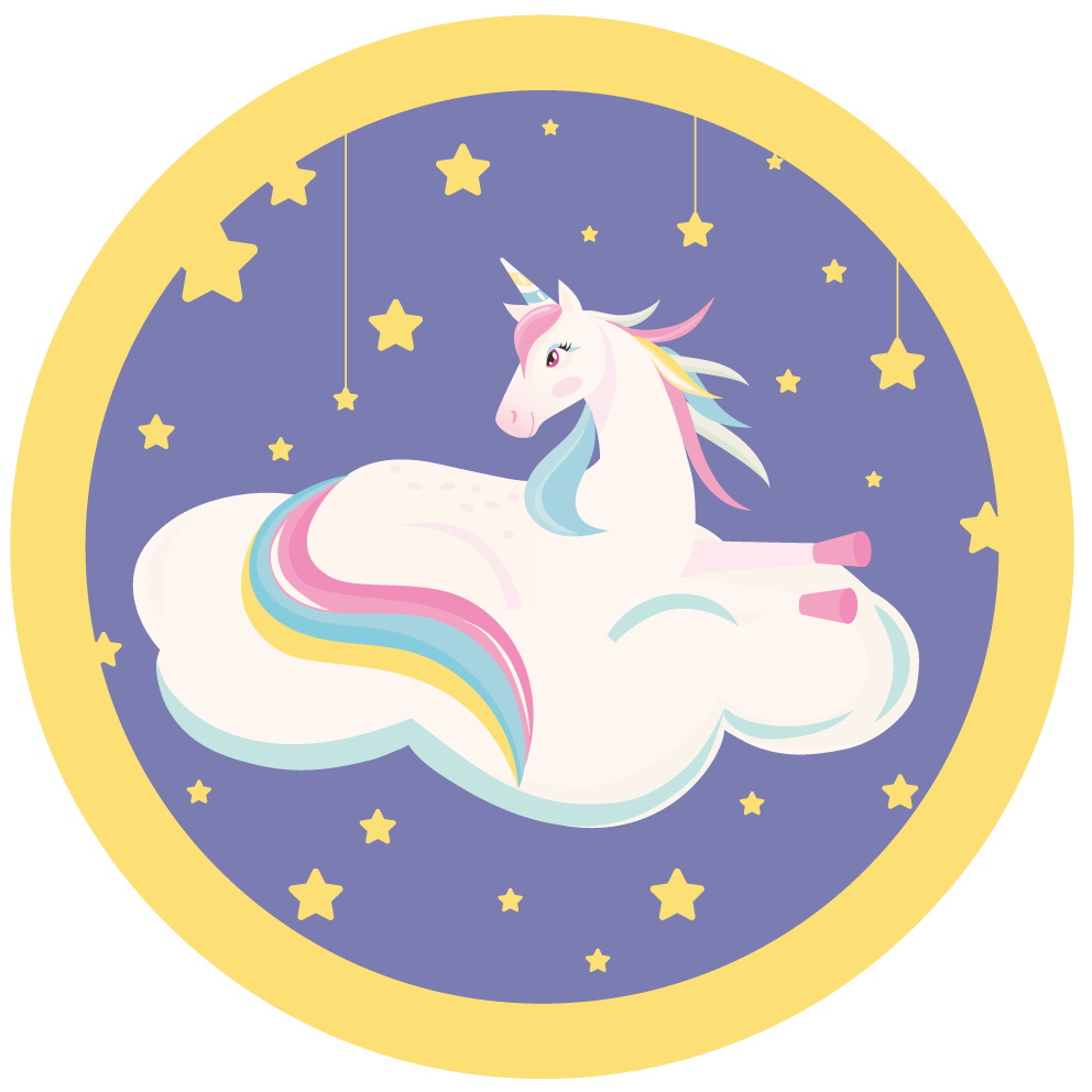 Vinyl Teppich Baby einhorn-traumkreis - TenStickers