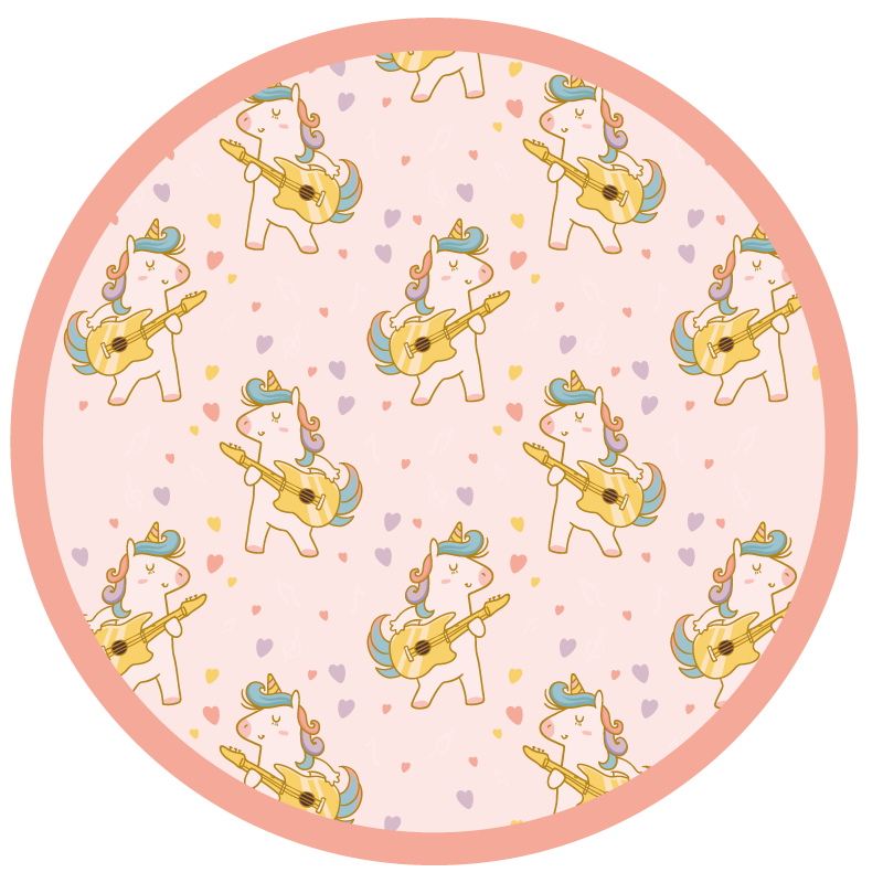 Vinyl Teppich Kinderzimmer einhorn-tanzkreis - TenStickers