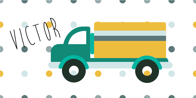 Vinylteppich mit Name Lkw mit Namen - TenStickers