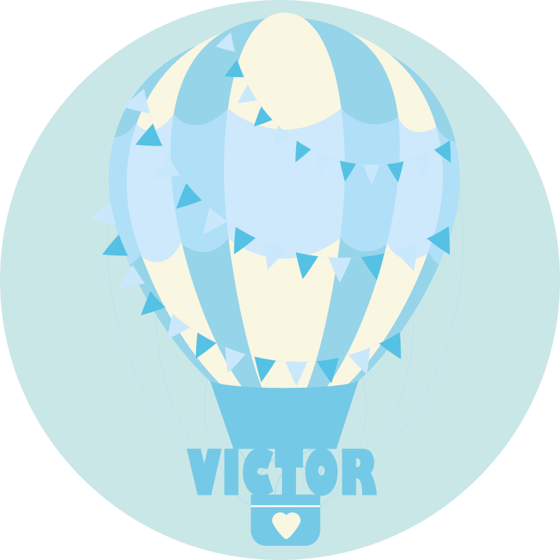 Vinyl Teppich mit Namen personalisierbarer ballon - TenStickers