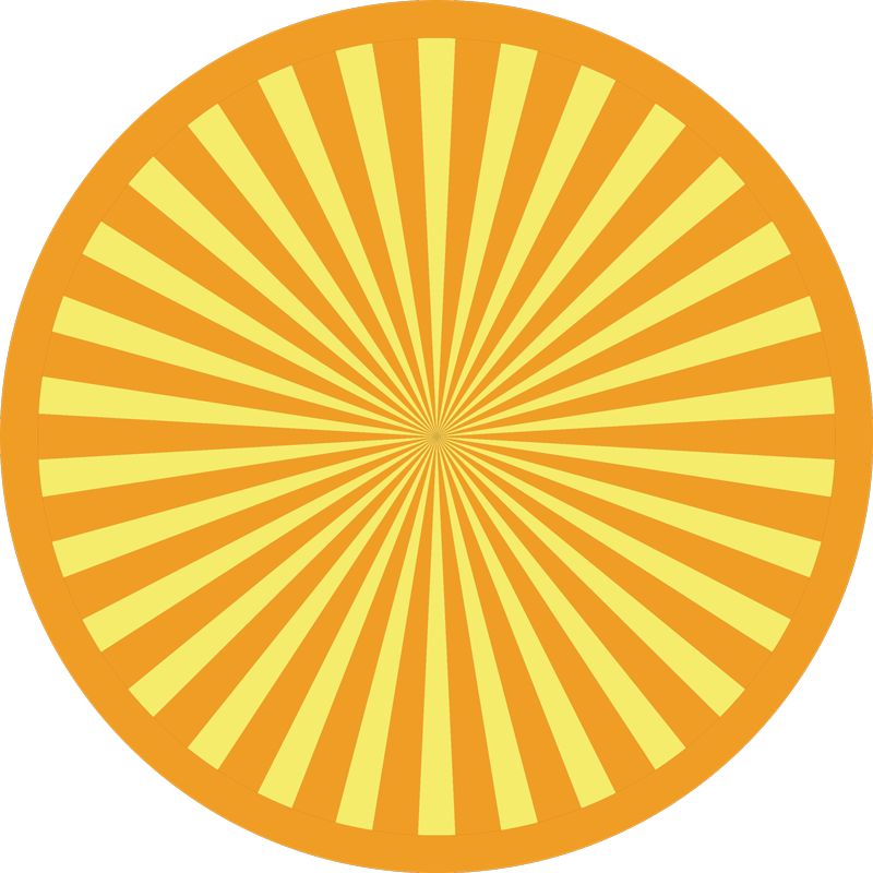 Gestreifter vinyl teppich sonnenstrahlenkreis - TenStickers