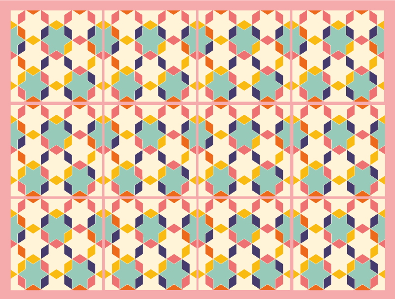 Vinyl Teppich geometrisch bunte mosaik - TenStickers