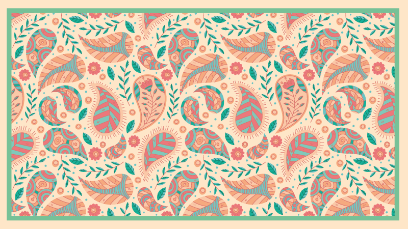 Vinyl Teppich Mandala paisley-musterfusion - TenStickers