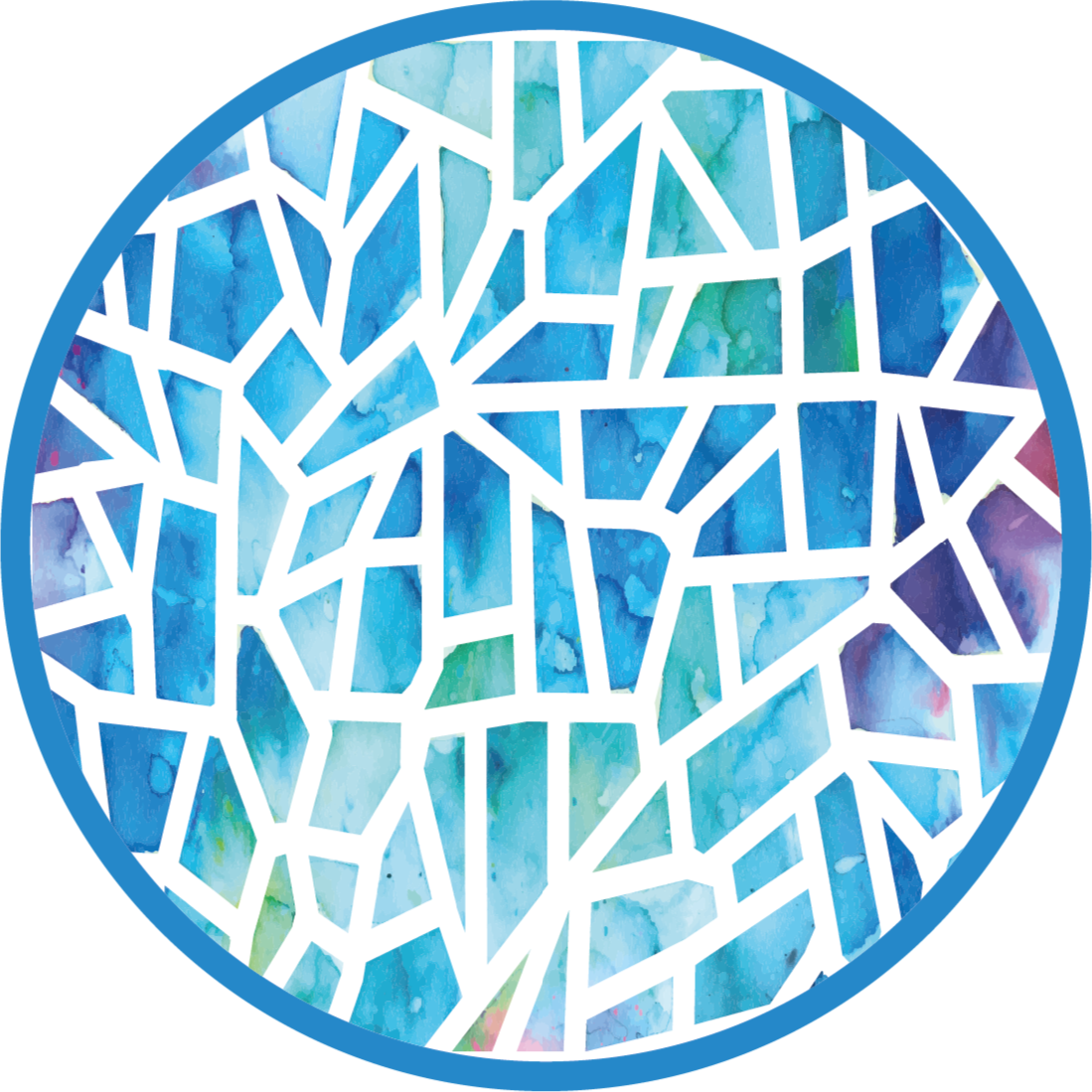 Vinyl Teppich blau aquarellmosaik - TenStickers
