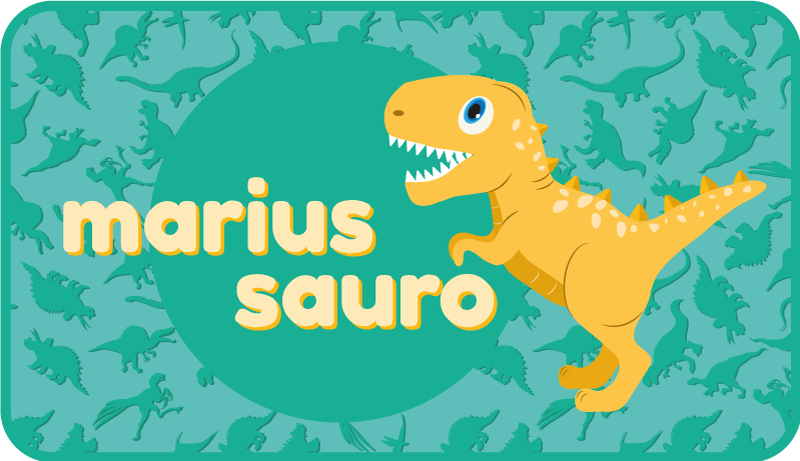 Vinyl Teppich Kinderzimmer dinosaurier personalisiert - TenStickers