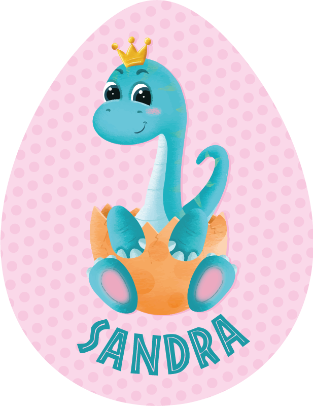 Vinyl teppich mit namen dinosaurier grafik individuell - TenStickers