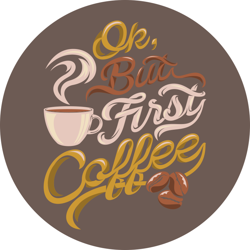Vinyl Teppich Text typografie zum thema kaffee - TenStickers