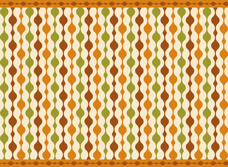 Vinylteppich Vintage 70er jahre streifenfiguren - TenStickers