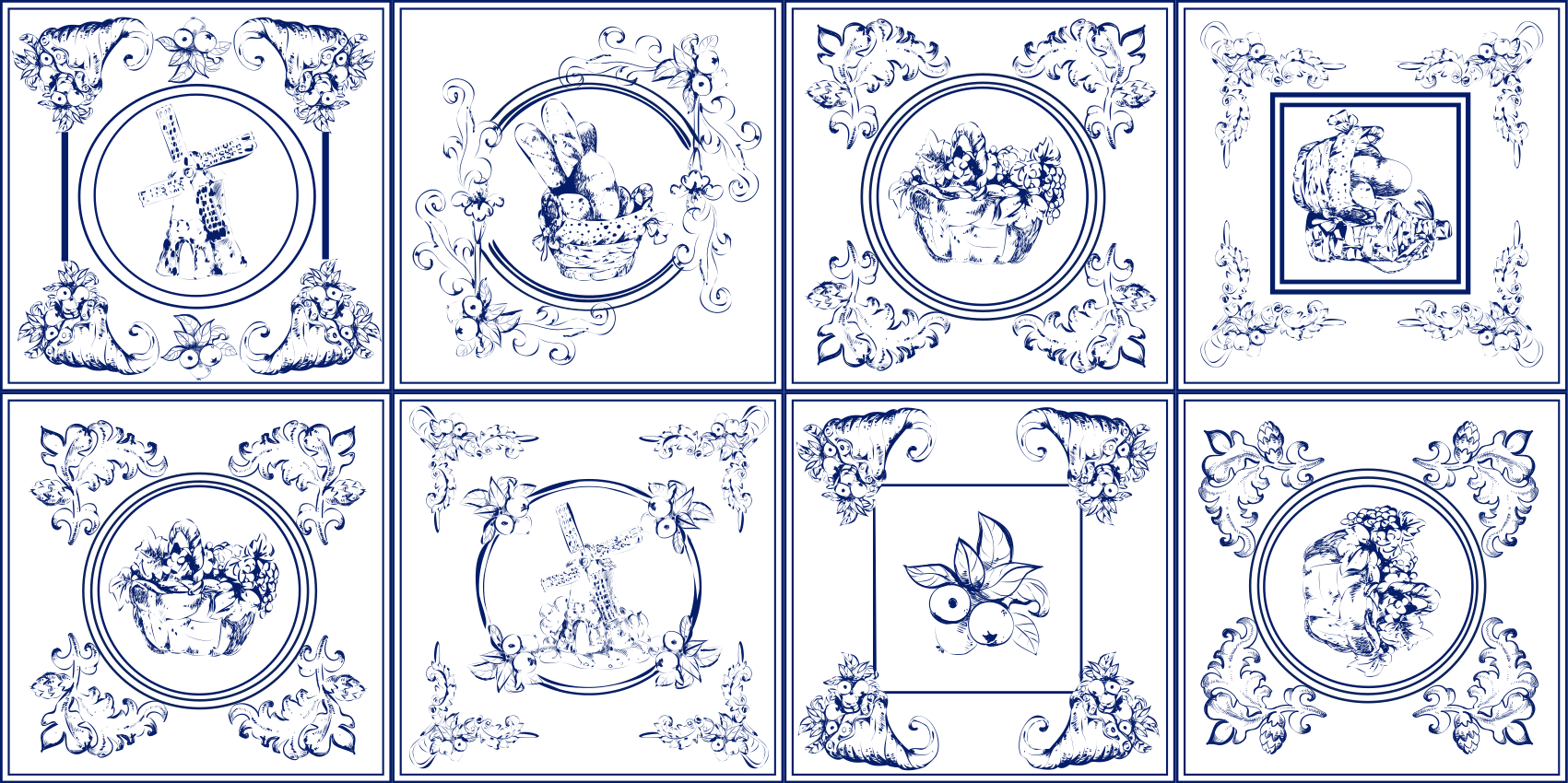 Vinyl Teppich Fliesenoptik porzellan eleganz - TenStickers