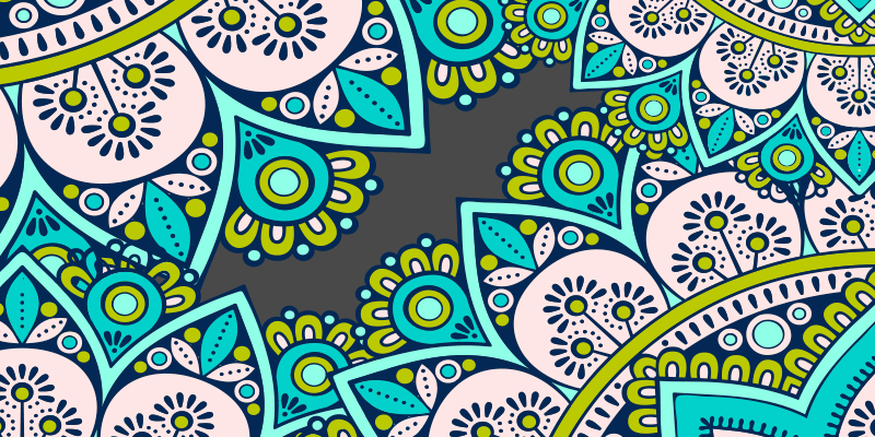 Vinyl Teppich Mandala lebendiges botanisches motiv - TenStickers