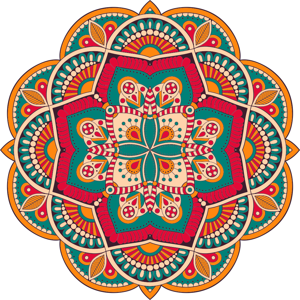 Vinyl Teppich Mandala lebendiges, farbenfrohes design - TenStickers