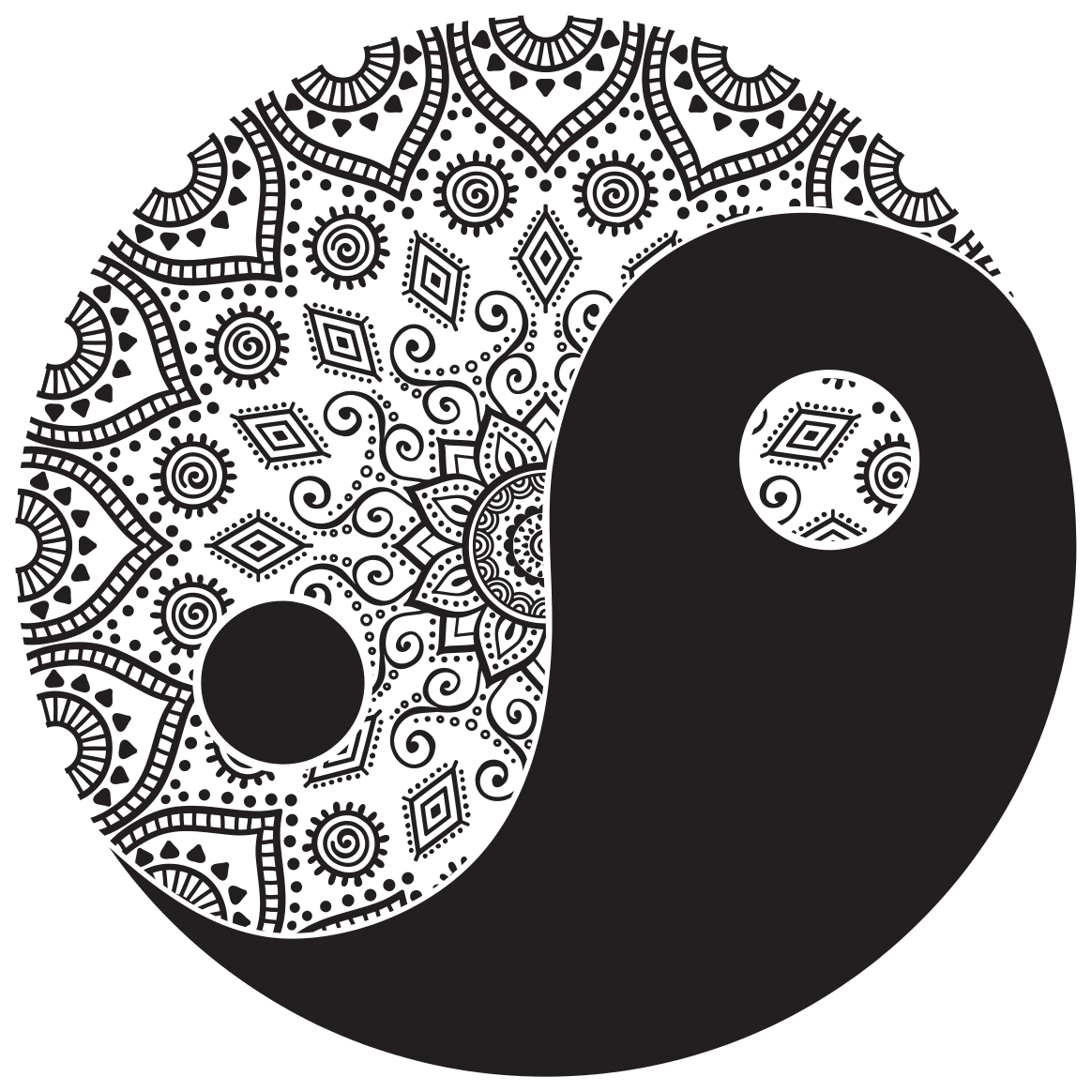 Vinyl Teppich Mandala yin-yang-symmetrie - TenStickers