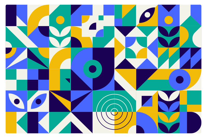 Vinyl teppich geometrisch mit lebhaften mustern - TenStickers