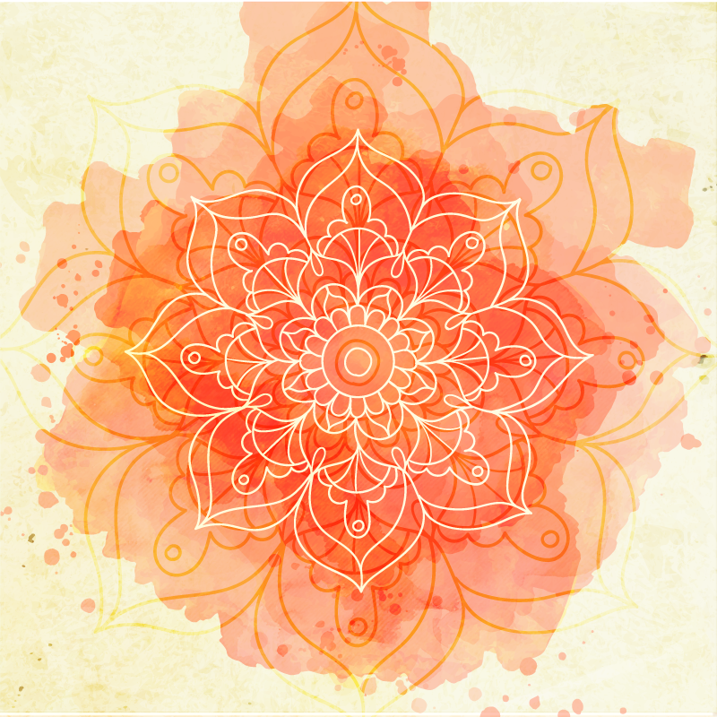 Vinyl teppich mandala blüte - TenStickers