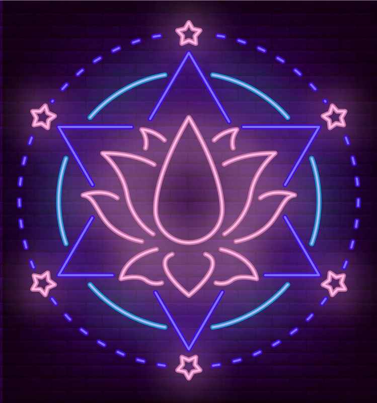 Vinyl teppich mandala neon mandala muster - TenStickers