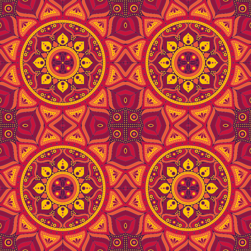 Vinyl teppich mandala mit symmetrischem design - TenStickers