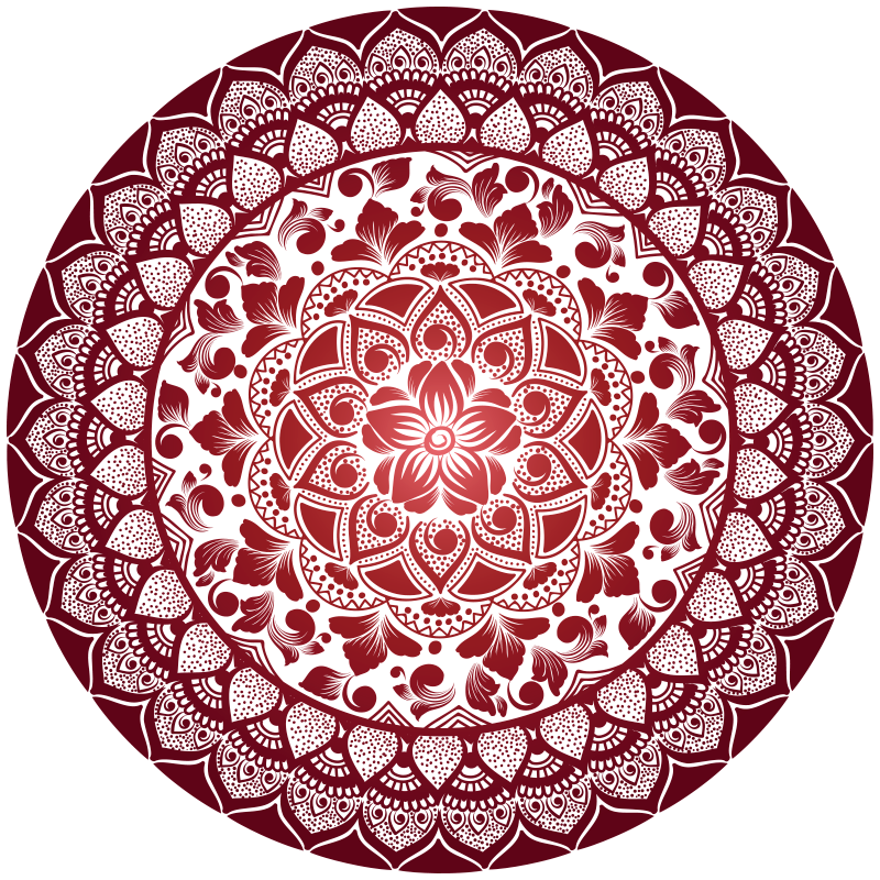 Vinyl teppich mandala mit filigranem mandala emblem - TenStickers