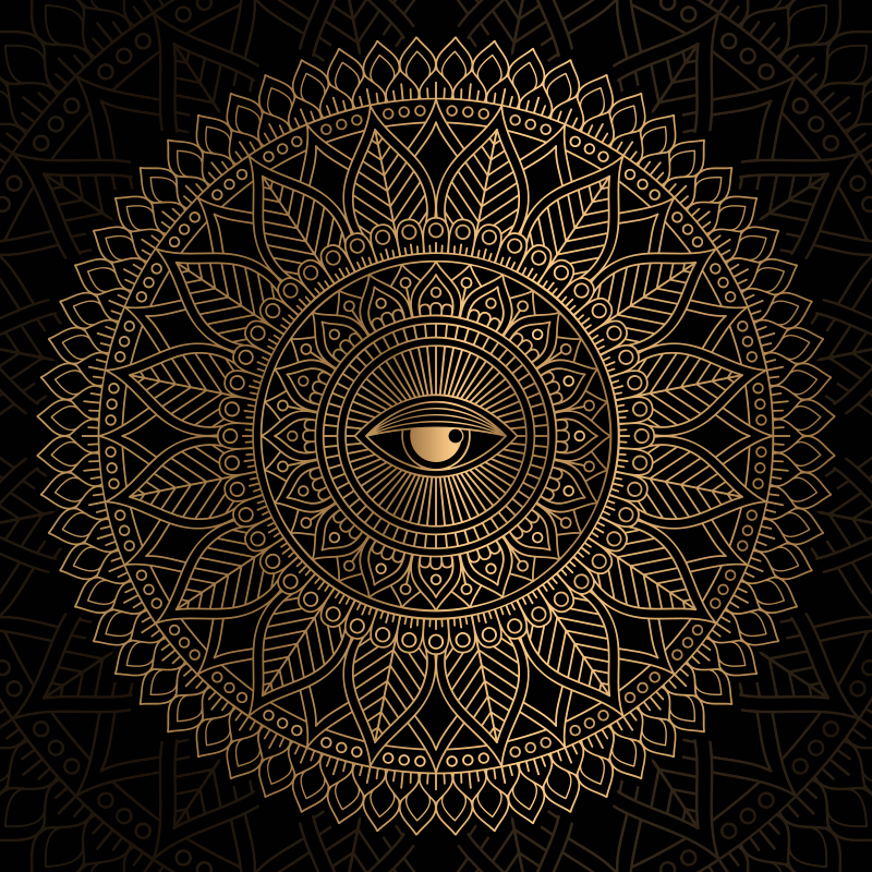 Vinyl teppich mandala mandala augen mittelpunkt - TenStickers
