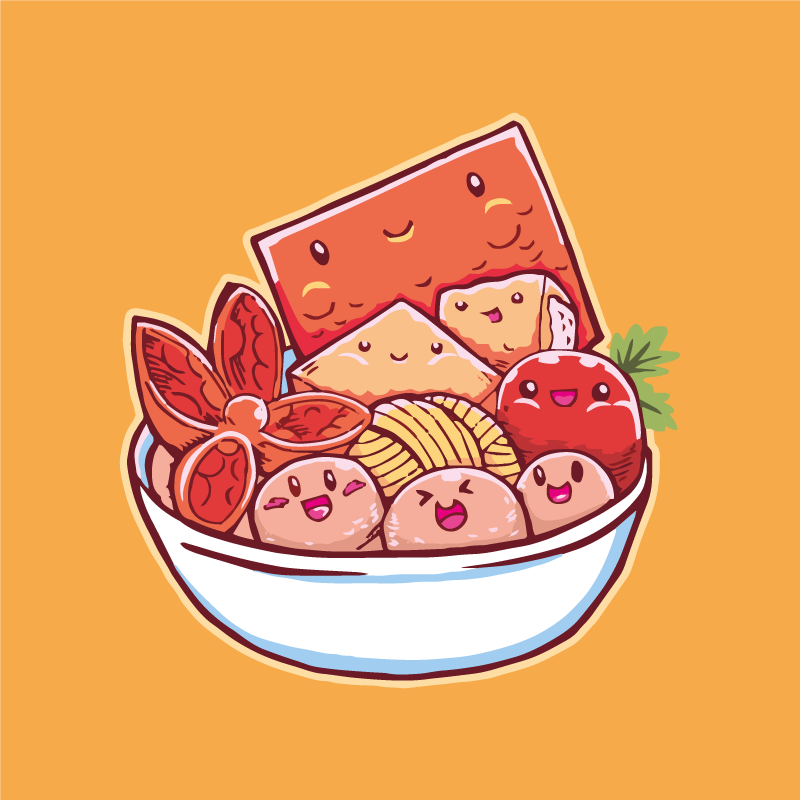 Vinyl teppich küche cartoon sushi - TenStickers