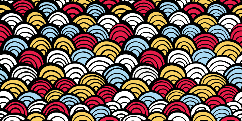 Vinyl Teppich geometrisch bunte halbkreise - TenStickers