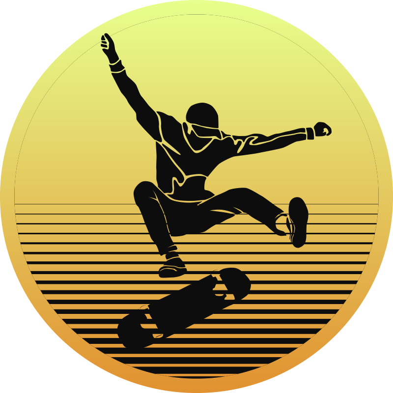 Vinyl Teppich Jugendzimmer skateboard-silhouette - TenStickers