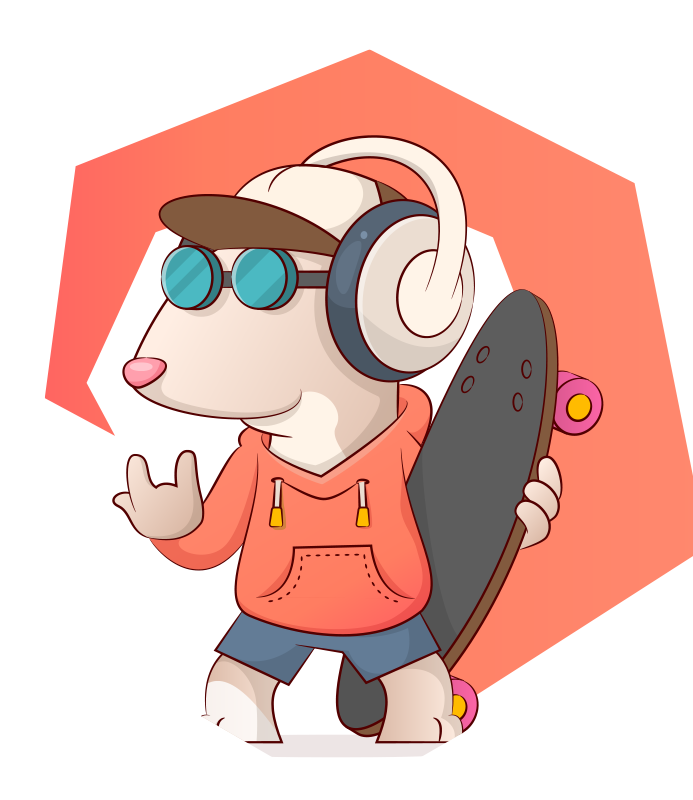 Vinyl Teppich kindlich skater-maus-abbildung - TenStickers