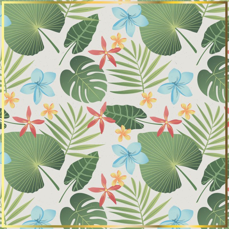 Vinyl Teppich Blumen tropisches blumendesign - TenStickers