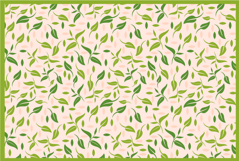 Vinyl Teppich Blumen akzente mit blättermuster - TenStickers